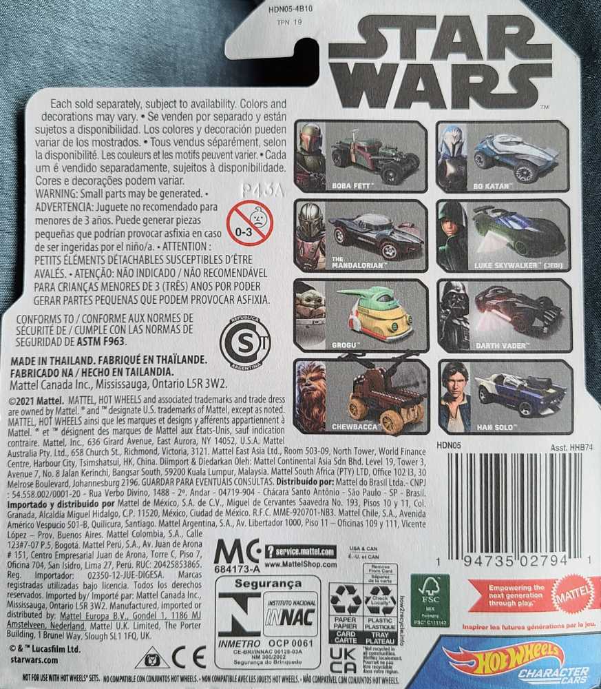 Hot Wheels Han Solo - Hot Wheels from Mattel (Star Wars Hot Wheels) action figure collectible [Barcode 194735027941] - Main Image 2