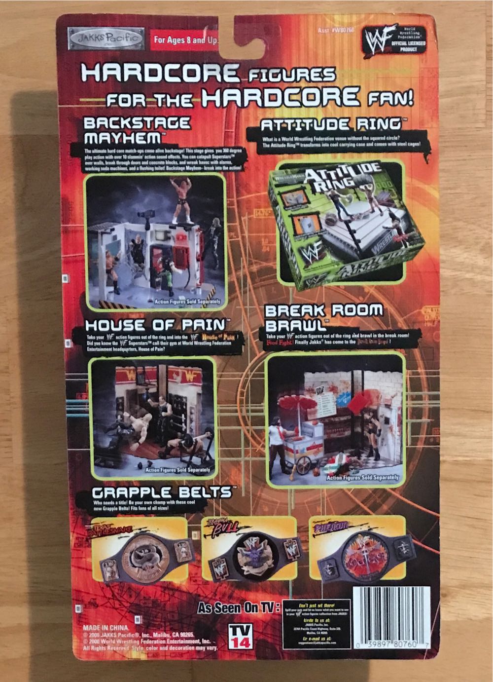 WWF Jakks Pacific BCA K.B. Toys Exclusive Backlash Series 2: “Stone Cold” Steve Austin (Jersey Attire) - WWF Jakks Pacific BCA (WWF Jakks Pacific BCA K.B. Toys Exclusive Backlash Series 2) action figure collectible [Barcode 039897807607] - Main Image 2