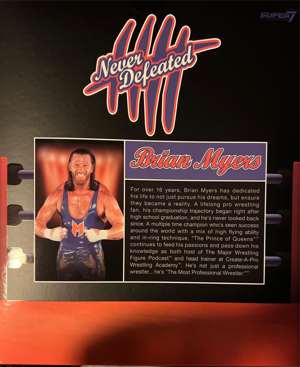 Brian Myers (Signed) - Super7 (Major Wrestling Figure Podcast) action figure collectible [Barcode 840049811201] - Main Image 3