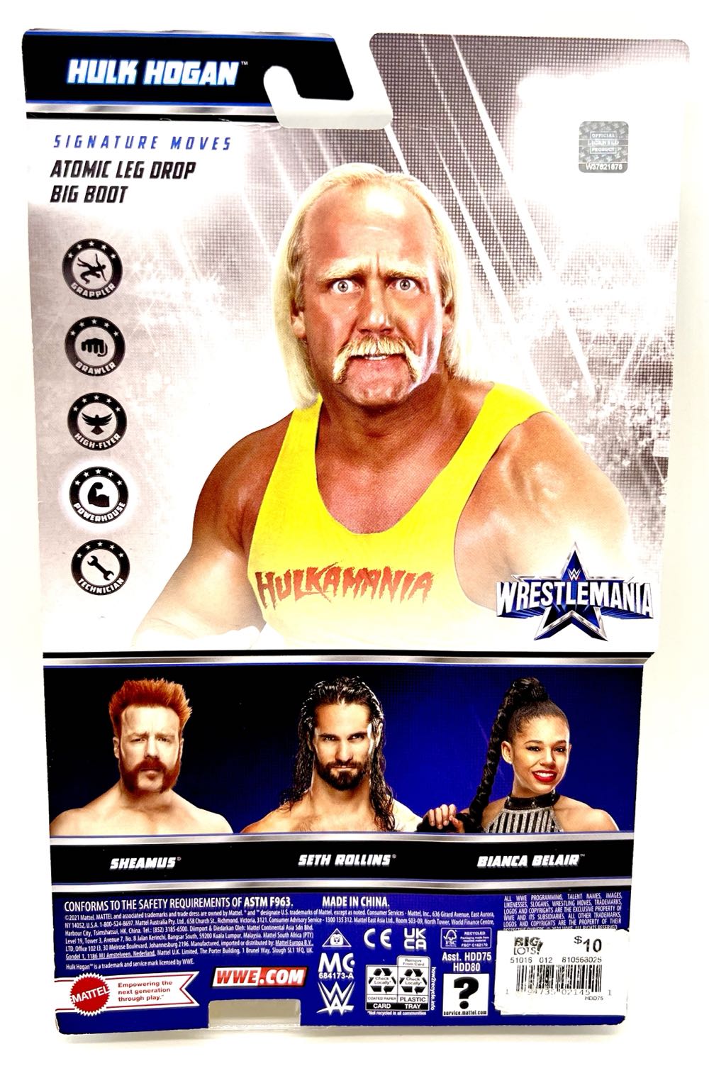 Hulk Hogan - Mattel Wwe (WWE Basic Wrestlemania 37) action figure collectible [Barcode 194735021451] - Main Image 2