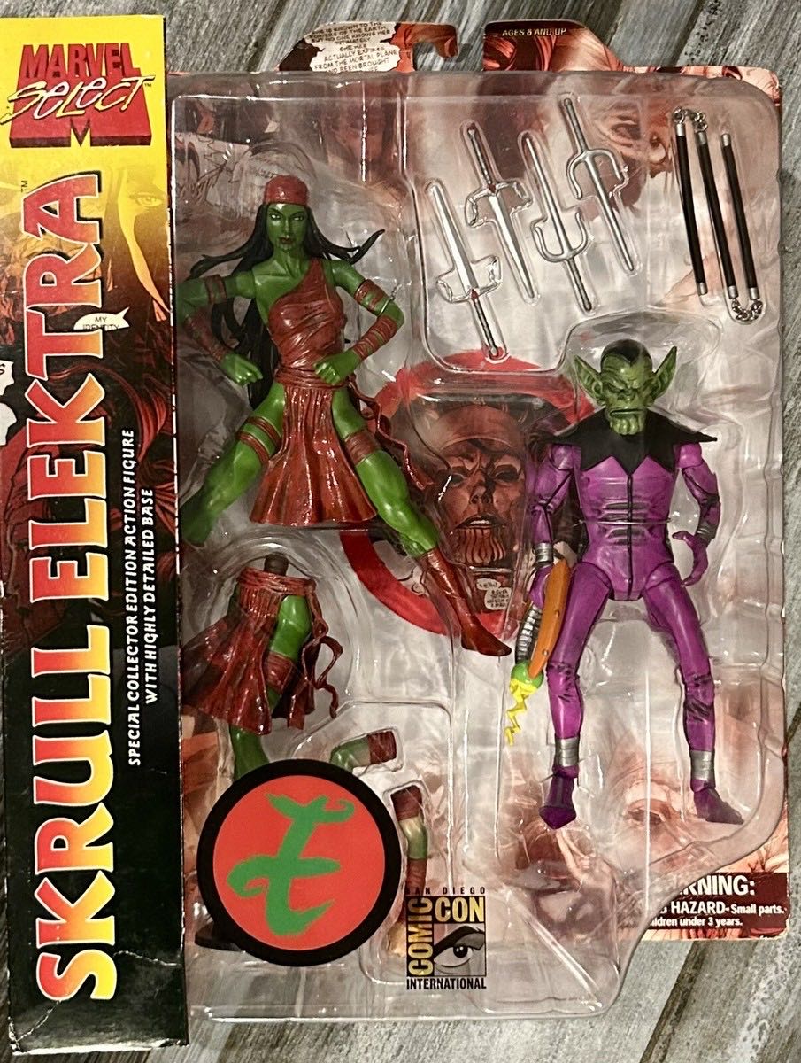Skrull Elektra & Skrull Warrior Sdcc Exclusive Action Figure Set - Marvel Select (Diamond Select) action figure collectible [Barcode 699788108413] - Main Image 3