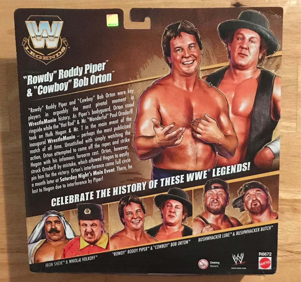 “Rowdy” Roddy Piper & “Cowboy” Bob Orton Jr. - Mattel Wwe (WWE Mattel Elite Toys ‘R Us Exclusive Legends Tag Teams Series 1) action figure collectible [Barcode 027084839760] - Main Image 2