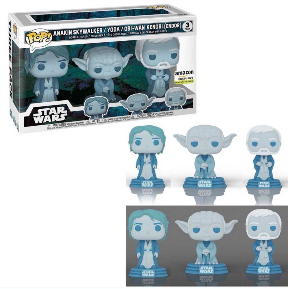 Pop Star Wars- Jedi Force Spirits (Amazon Exclusive) - Funko (Star Wars Funko Pops) action figure collectible [Barcode 889698556248] - Main Image 3