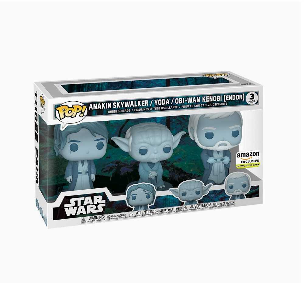 Pop Star Wars- Jedi Force Spirits (Amazon Exclusive) - Funko (Star Wars Funko Pops) action figure collectible [Barcode 889698556248] - Main Image 4