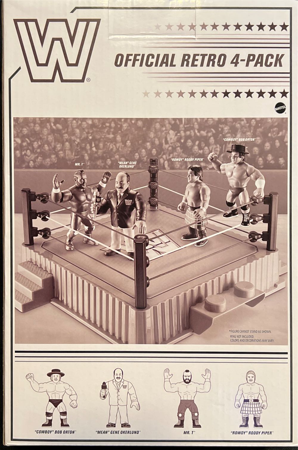 WWE Offical Retro 4-Pack Wave 1 - Mattel (WWE Retro Hasbro themed by Mattel) action figure collectible [Barcode 194735034482] - Main Image 2