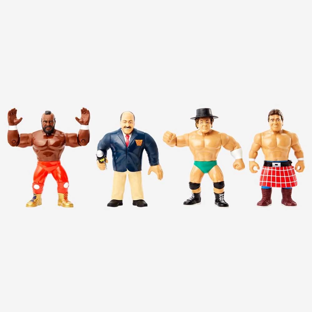 WWE Offical Retro 4-Pack Wave 1 - Mattel (WWE Retro Hasbro themed by Mattel) action figure collectible [Barcode 194735034482] - Main Image 3