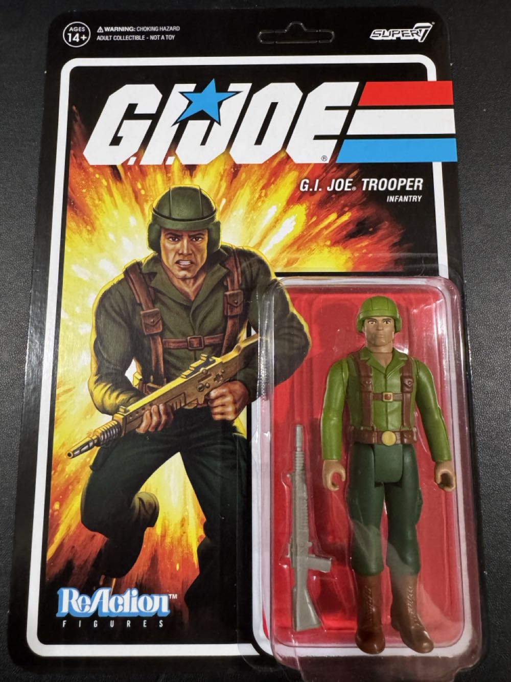 ReAction : G.I. Joe Trooper (Infantry/Greenshirt/Tan) - Super 7 (G.I.Joe) action figure collectible [Barcode 840049813922] - Main Image 2