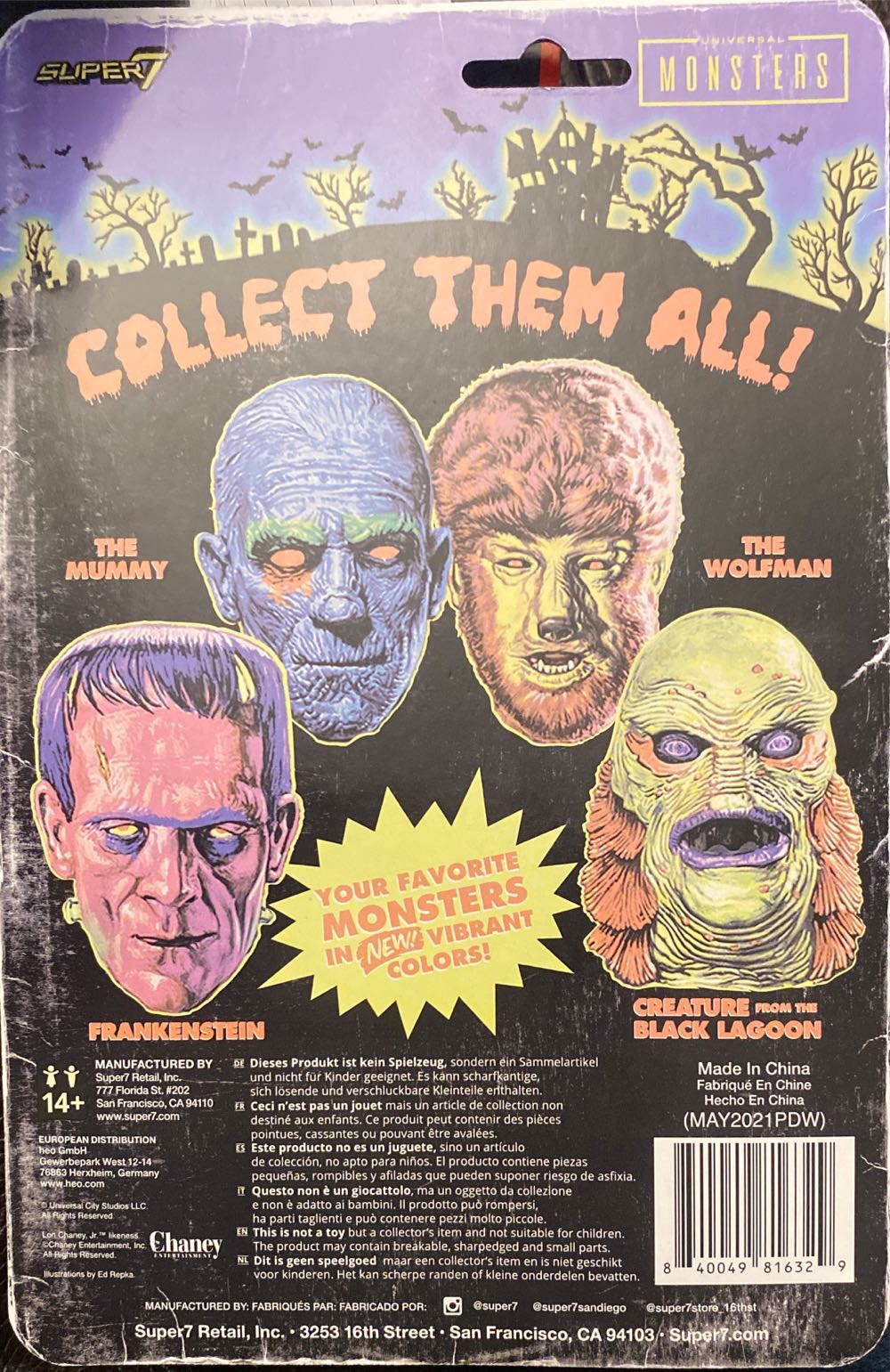 Reaction The Mummy (Costume Colors) - Super 7 action figure collectible [Barcode 840049816329] - Main Image 2