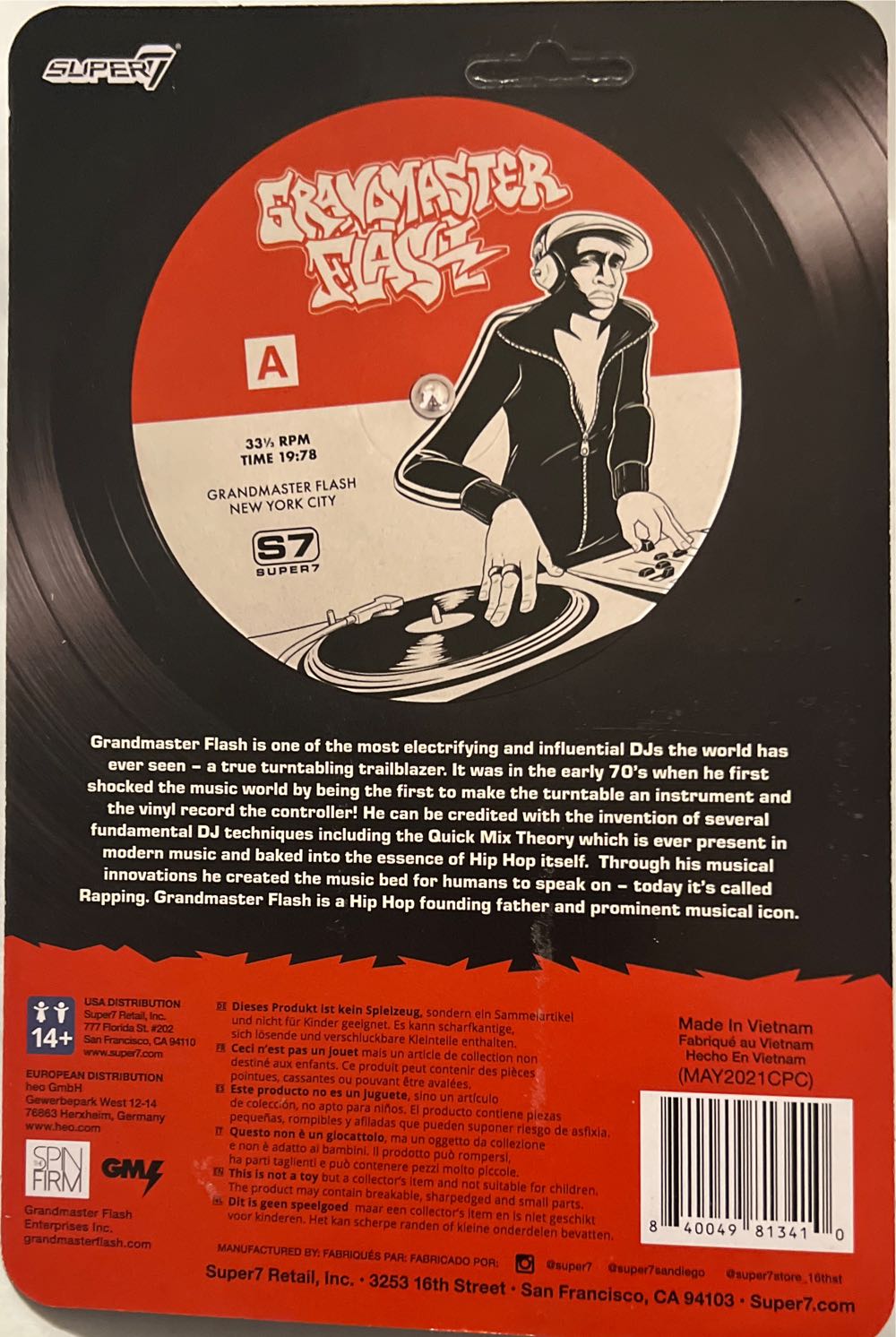 Reaction: Grandmaster Flash - Super 7 / ReAction Figures (Hip-Hop ReAction Figures) action figure collectible [Barcode 840049813410] - Main Image 2