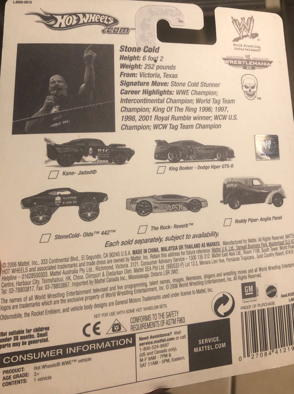 Hot Wheels Wwe The Rock Reverb  action figure collectible [Barcode 027084412192] - Main Image 3