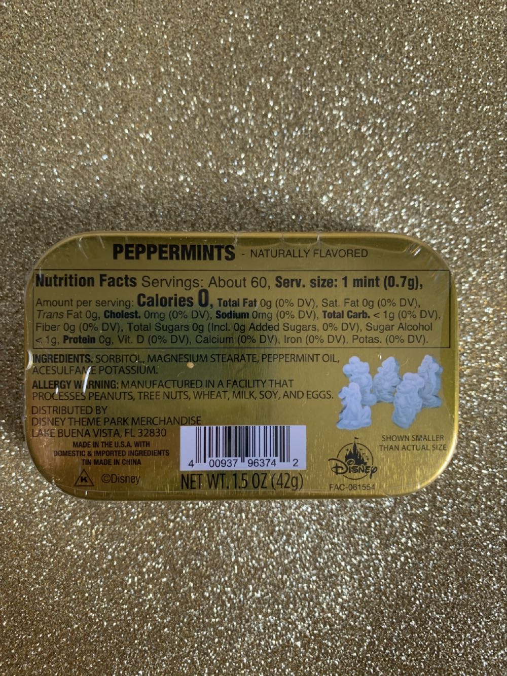 Walt Disney World 50th Anniversary Celebration Mickey Peppermint Mint Tin New - Disney Theme Park Merchandise (Walt Disney World Resorts 50th Anniversary) action figure collectible [Barcode 400937963742] - Main Image 3