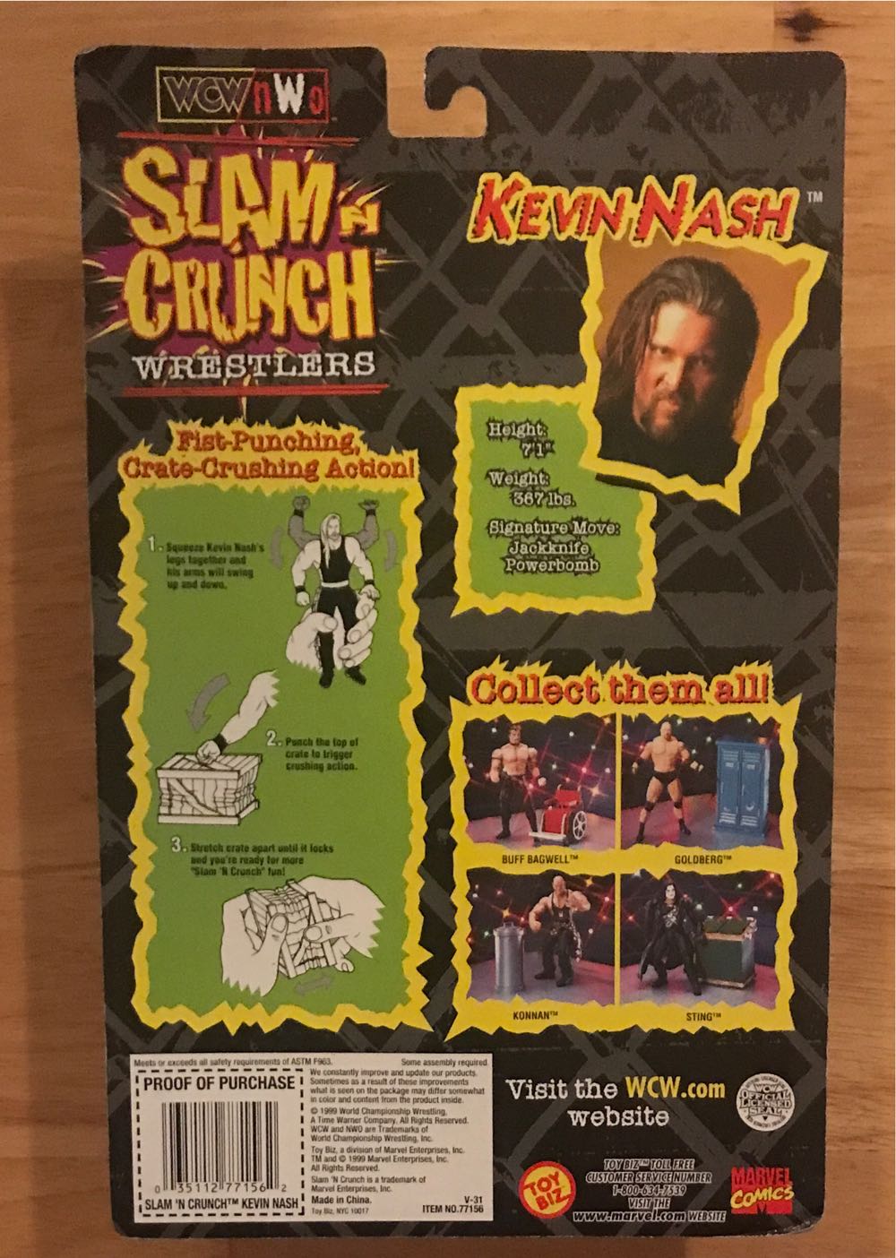 WCW ToyBiz Slam ‘N Crunch Wrestlers: Kevin Nash - WCW Toybiz (WCW ToyBiz Slam ‘N Crunch Wrestlers) action figure collectible [Barcode 035112771562] - Main Image 2