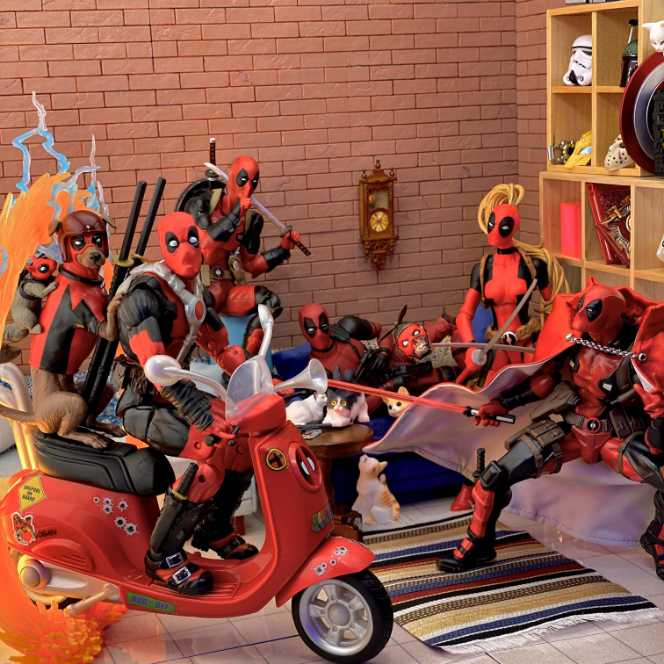 Deadpool (W/Dogpool and Squirrelpool) - Hasbro (Deadpool Corps) action figure collectible [Barcode 630509775095] - Main Image 4