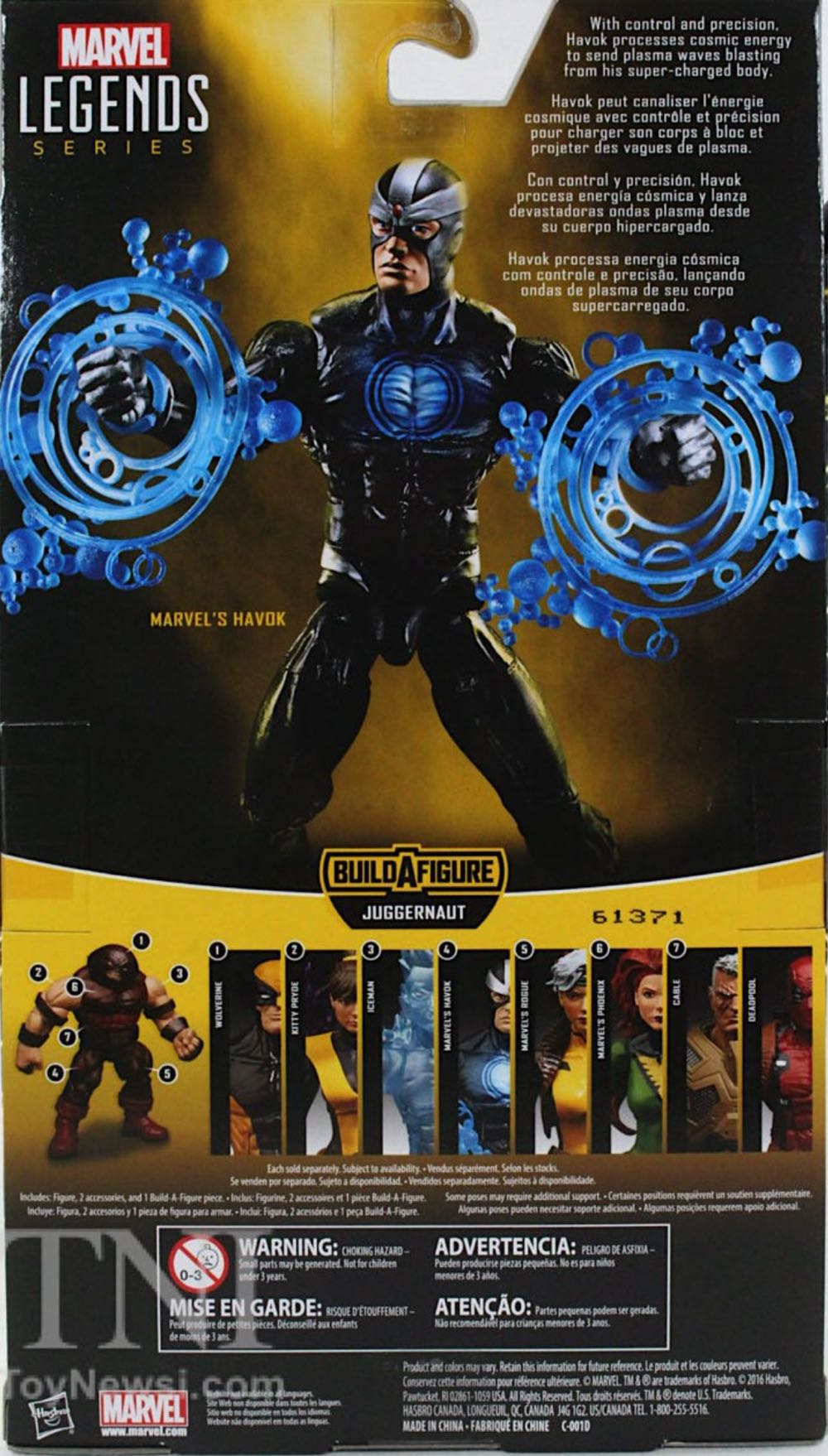 Havok - Hasbro (Marvel Legends Juggernaut Series) action figure collectible [Barcode 630509448760] - Main Image 4