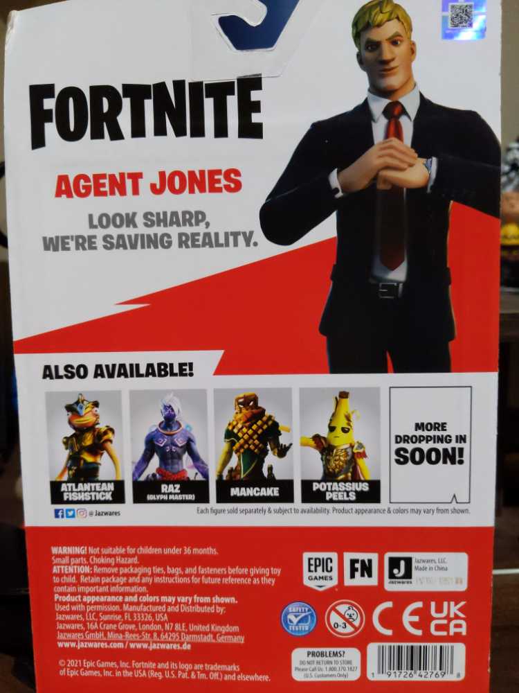 Fortnite Agent Jones Suit #163 - Jazwares / Epic Games (Fortnite 4” Figure Collection) action figure collectible [Barcode 191726427698] - Main Image 2