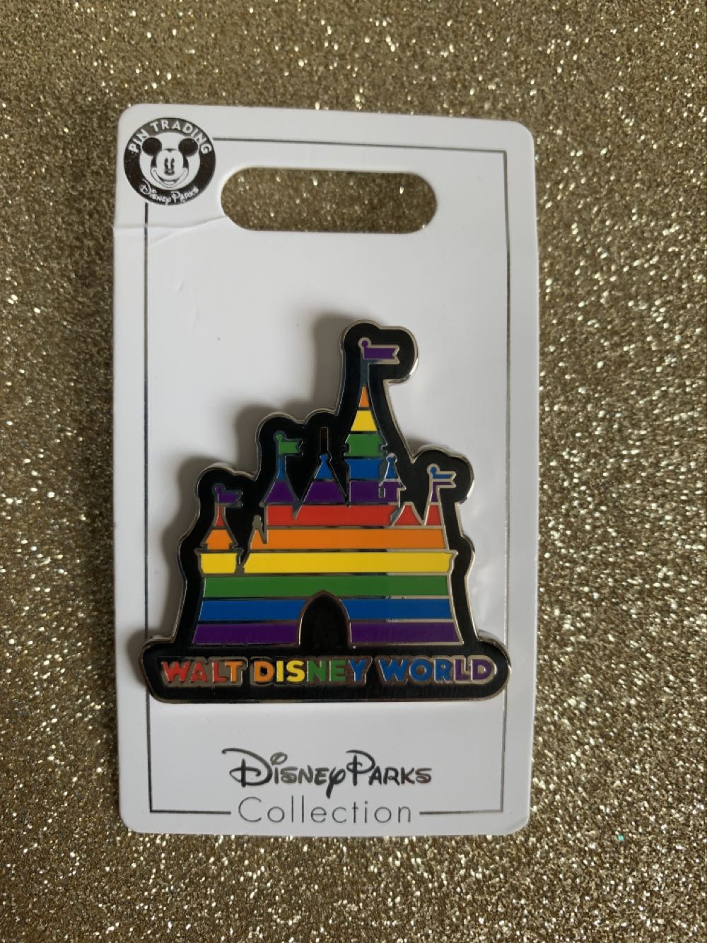 Bnwt Walt Disney World Rainbow Castle Pin - Disney Theme Park Merchandise (Walt Disney World Resorts 50th Anniversary) action figure collectible [Barcode 400916913447] - Main Image 2
