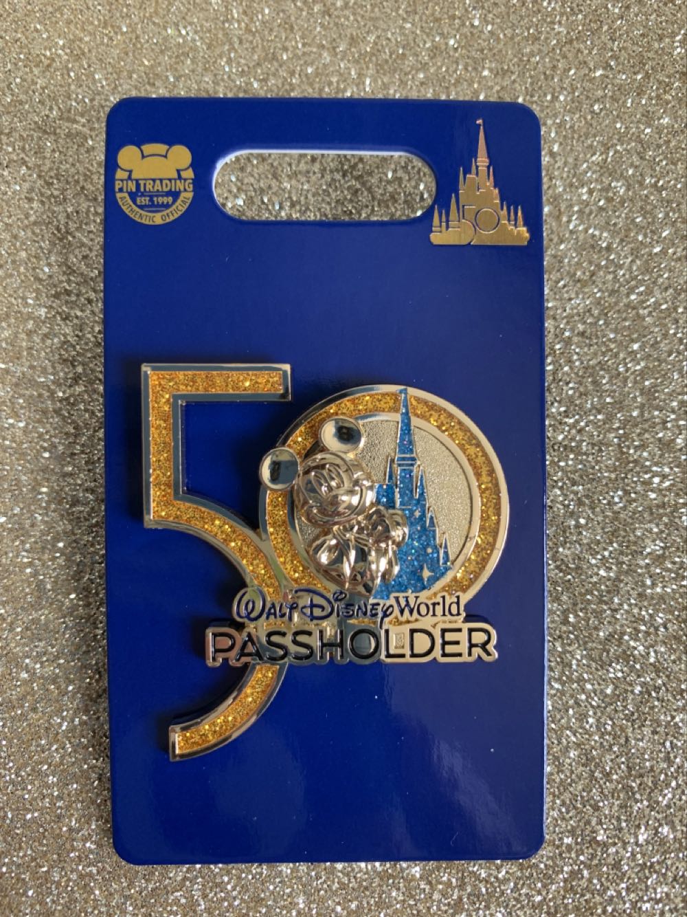 Walt Disney World 50th Anniversary Mickey Ap Passholder Mickey Mouse Castle Passholder Pin New Disney - Disney Theme Park Merchandise (Walt Disney World Resorts 50th Anniversary) action figure collectible [Barcode 400939713529] - Main Image 2