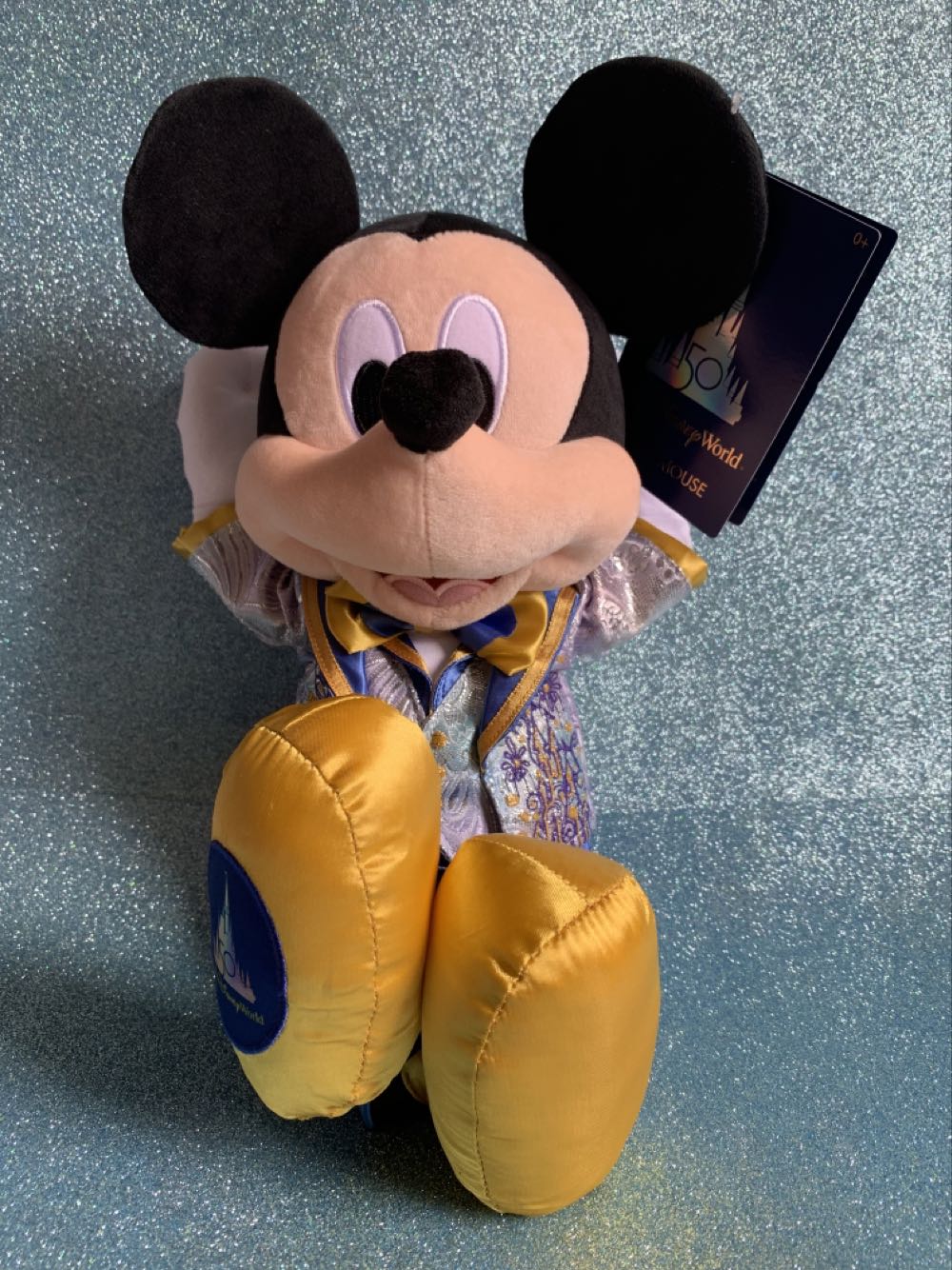 Walt World 50th Anniversary Series Mickey Mouse 14 Inch Plush Iridescent - Disney Theme Park Merchandise (Walt Disney World 50 Anniversary) action figure collectible [Barcode 412344853639] - Main Image 3