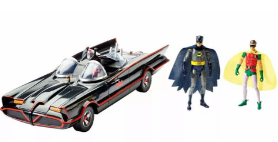 1966 Batmobile with Batman and Robin Figures - Jada (1966 Batman) action figure collectible - Main Image 2