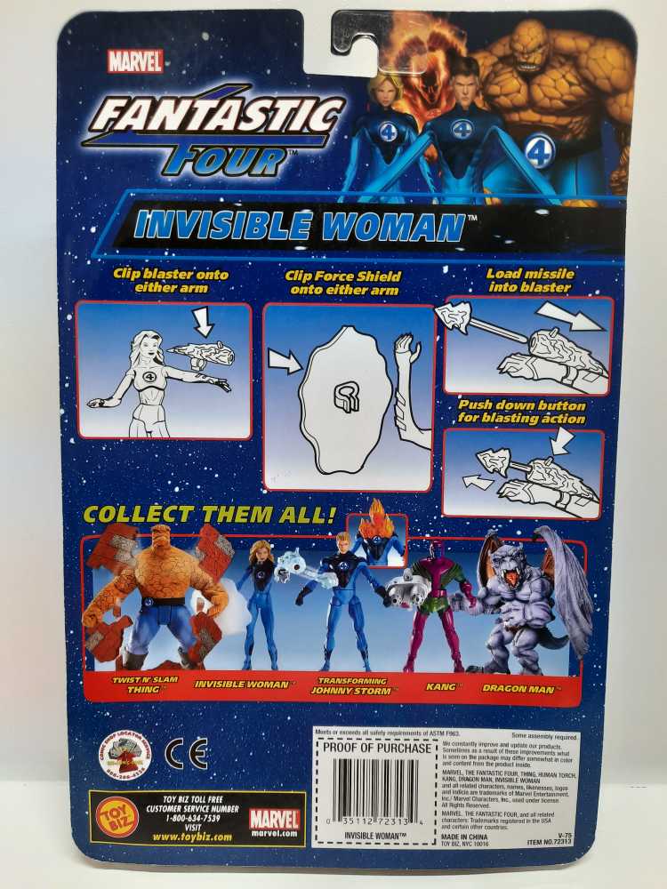 Toybiz Fantastic Four Classics Invisible Woman  (Marvel: Fantastic Four: Classics: 6”) action figure collectible [Barcode 035112723134] - Main Image 2