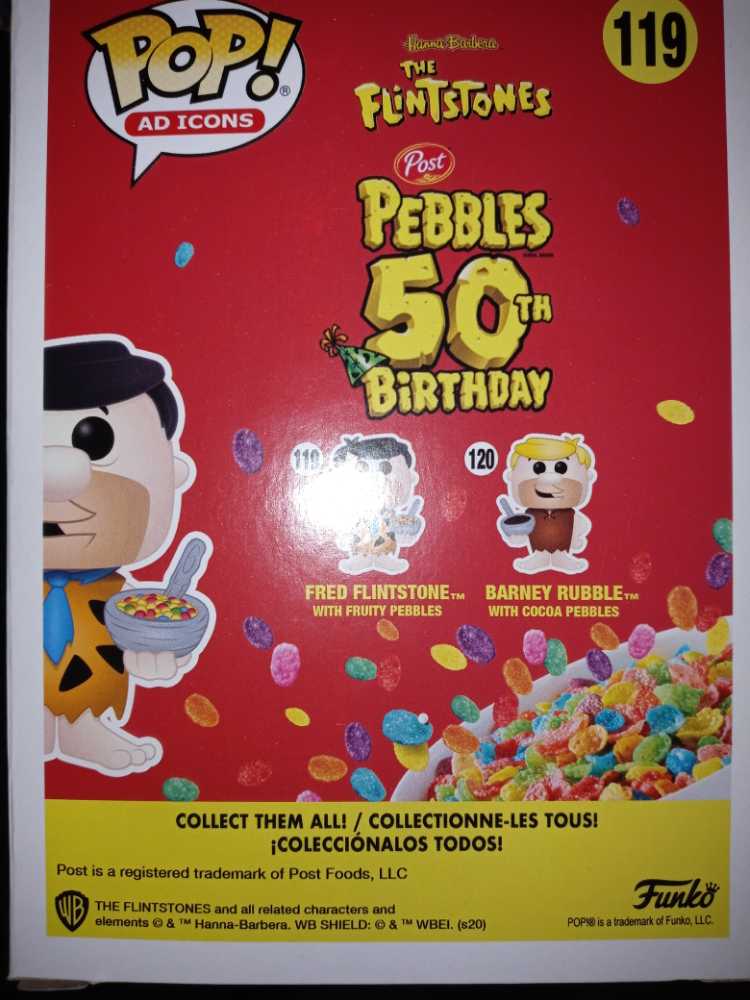 The Flintstones: Fred With Fruity Pebbles Cereal #119 - Funko (The Flintstones/Fruity Pebbles) (The Flintstones/Fruity Pebbles) action figure collectible [Barcode 889698538596] - Main Image 2