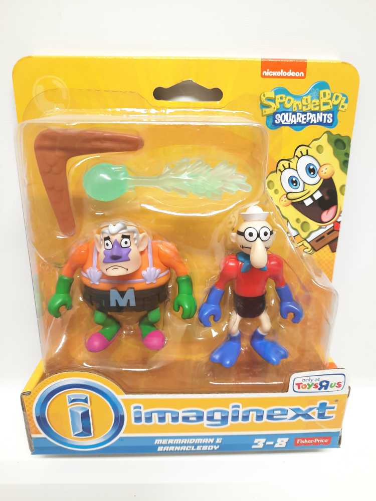 Mermaidman & Barnacleboy  (Imaginext: Spongebob: 3”) action figure collectible [Barcode 746775313708] - Main Image 2