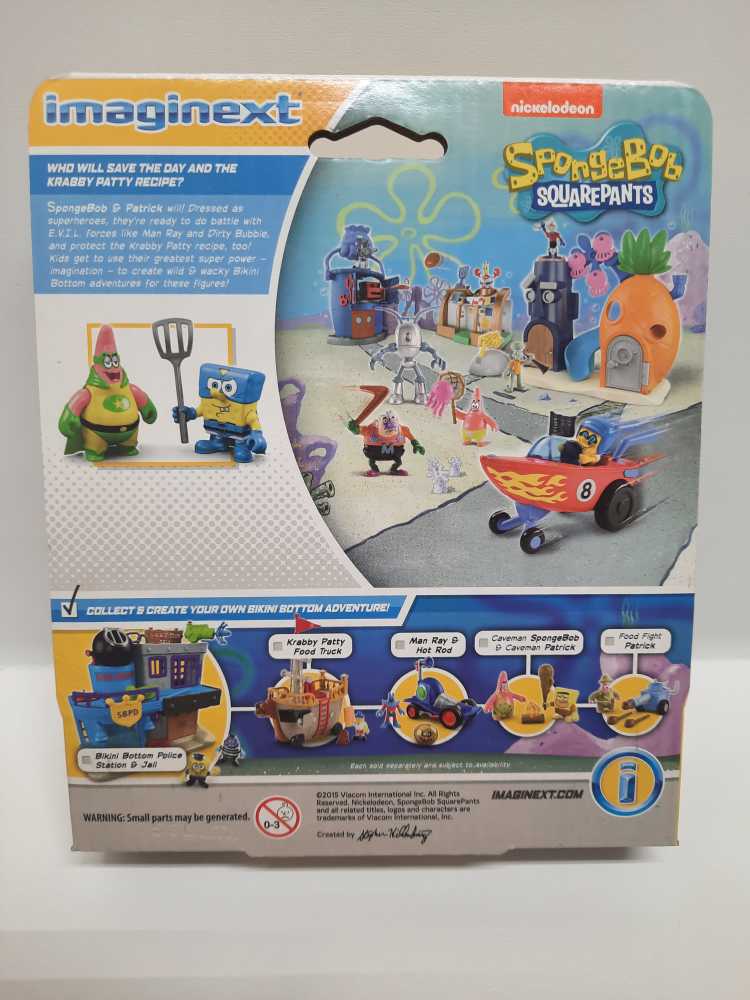 Superhero Spongebob & Superhero Patrick  (Imaginext: Spongebob: 3”) action figure collectible [Barcode 887961184099] - Main Image 2