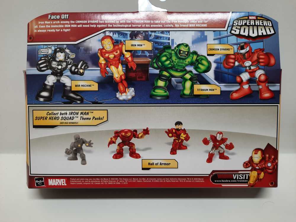 Ironman Face Off (Ironman, Titanium Man, War Machine, Crimson Dynamo)  (Super Hero Squad: 4-Pack: 3”) action figure collectible [Barcode 653569297444] - Main Image 2