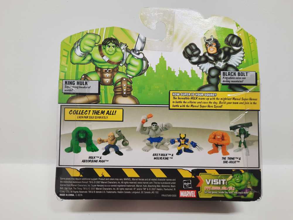 King Hulk & Black Bolt  (Super Hero Squad: 2-Pack: 3”) action figure collectible [Barcode 653569318989] - Main Image 2