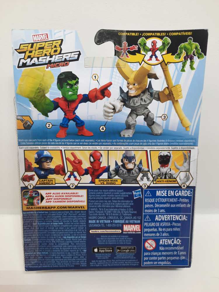 Hulk Vs. Loki  (Super Hero Mashers: Micro: 2”) action figure collectible [Barcode 630509398225] - Main Image 2