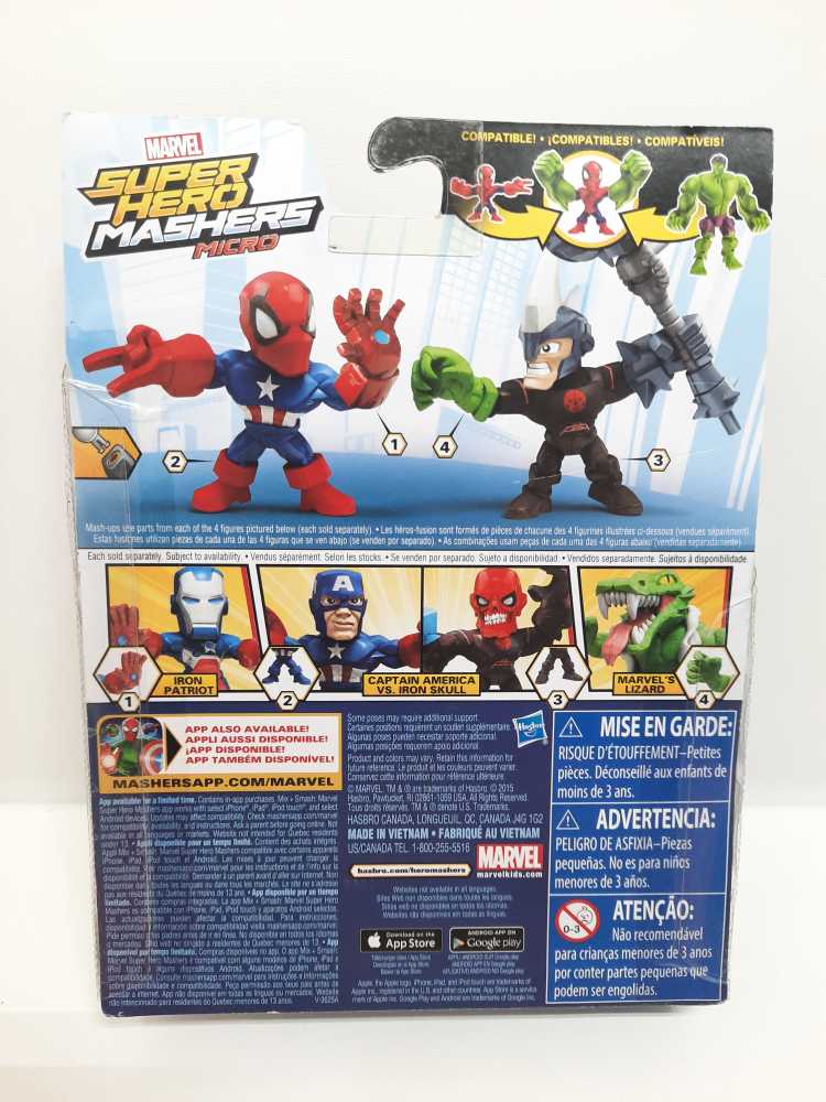 Spider-man Vs. Rhino  (Super Hero Mashers: Micro: 2”) action figure collectible [Barcode 630509398232] - Main Image 2