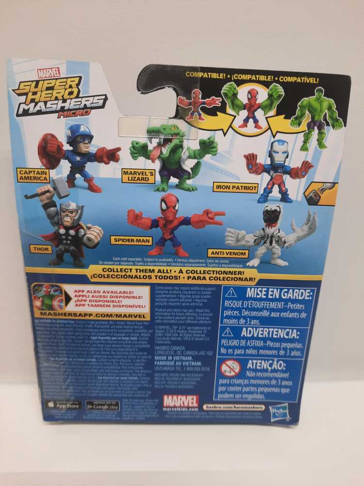 Spider-man  (Super Hero Mashers: Micro: 2”) action figure collectible [Barcode 630509398188] - Main Image 2