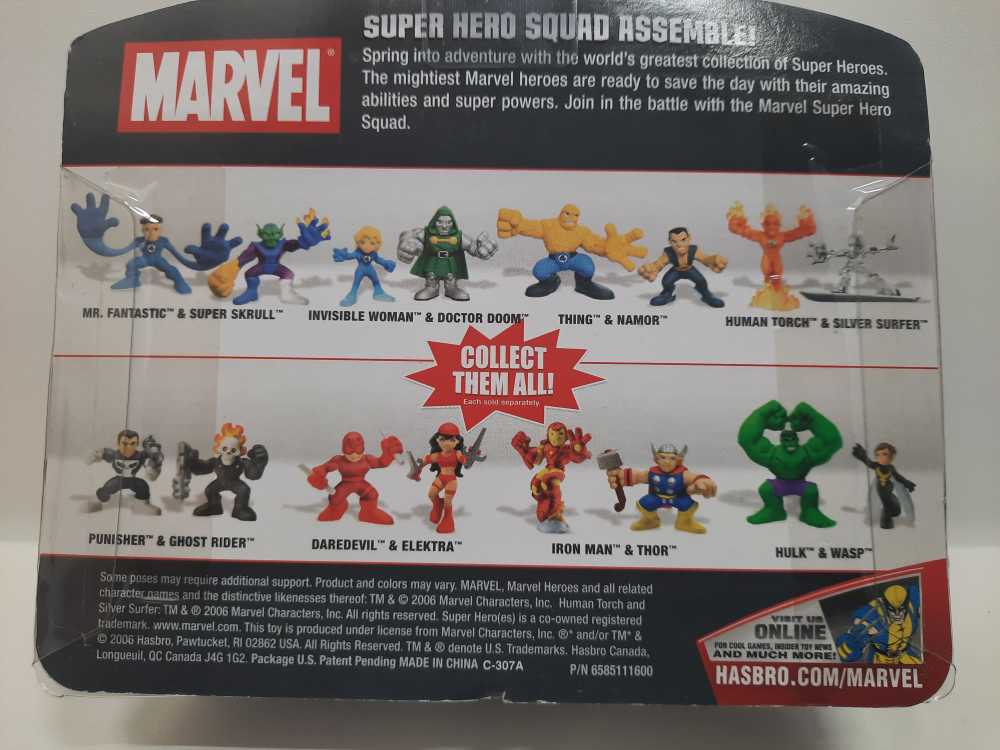 Human Torch & Silver Surfer  (Super Hero Squad: 2-Pack: 3”) action figure collectible [Barcode 653569219323] - Main Image 2