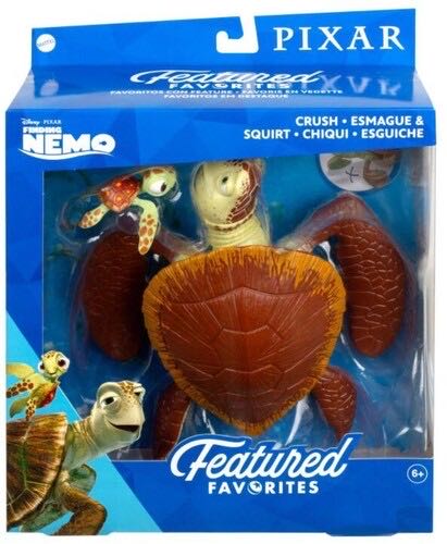 Finding Nemo: CRUSH & SQUIRT Actions Figures 2-pack (Featured Favorites) - Mattel (Disney•Pixar) action figure collectible [Barcode 194735033416] - Main Image 2