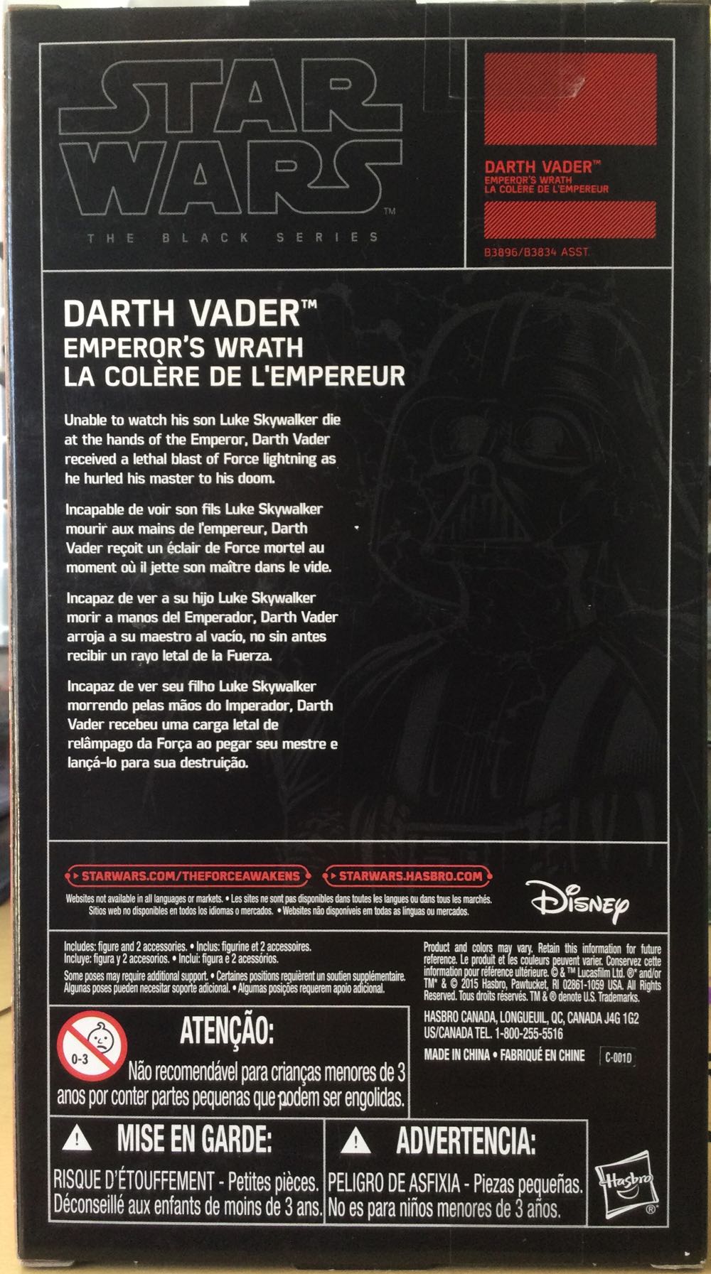 Black Series 6” - Darth Vader (Emperor’s Wrath) - Hasbro (Return Of The Jedi) action figure collectible - Main Image 2
