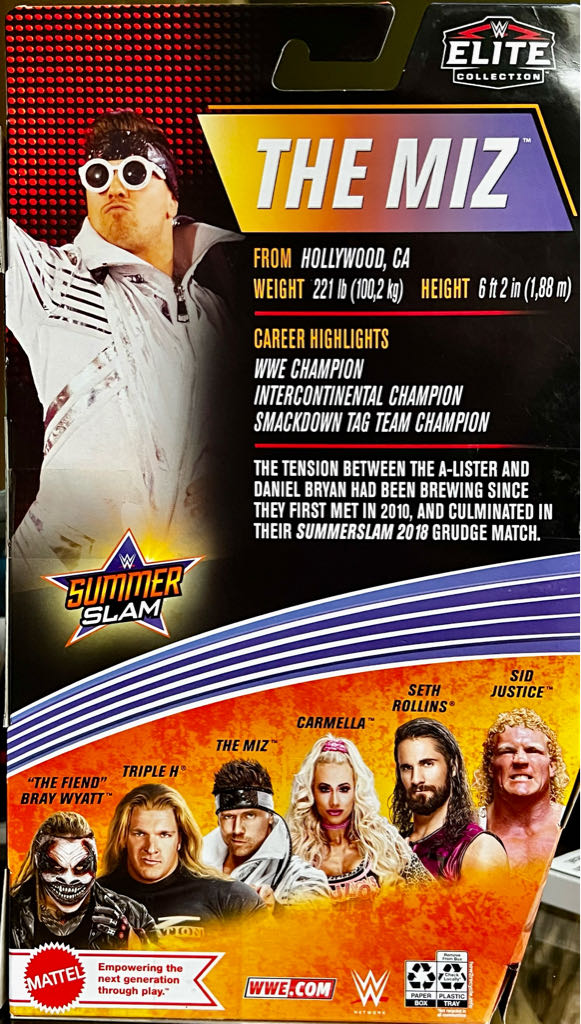 The Miz - Mattel (WWE Elite Series 86 Summerslam) action figure collectible [Barcode 887961921816] - Main Image 2