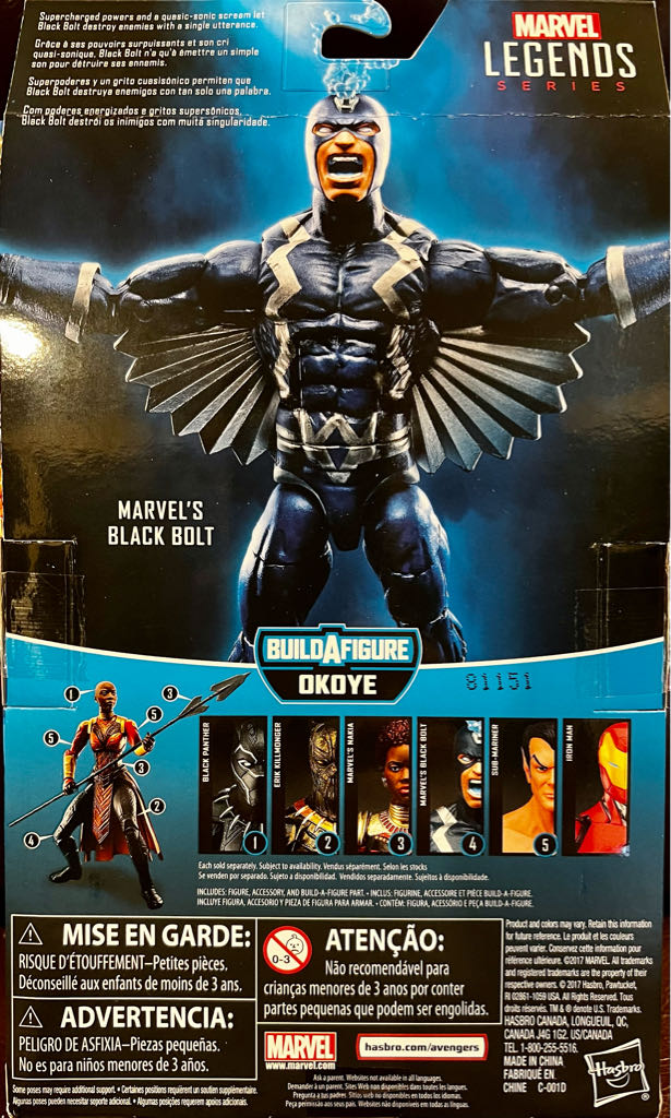 4: Marvel’s Black Bolt - Hasbro (Marvel: Legends: 6 IN (2017): MCU Okoye) action figure collectible - Main Image 2