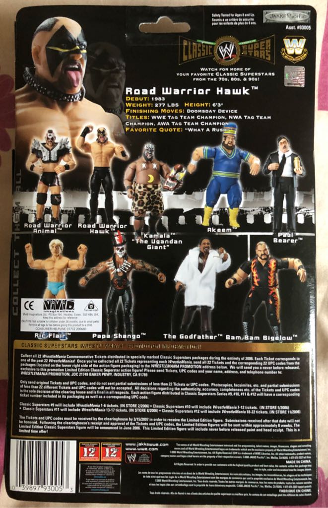 WWE Jakks Classic Superstars Series 9 Road Warrior Hawk - Jakks Pacific (WWE Classic Superstars Series 9) action figure collectible - Main Image 2