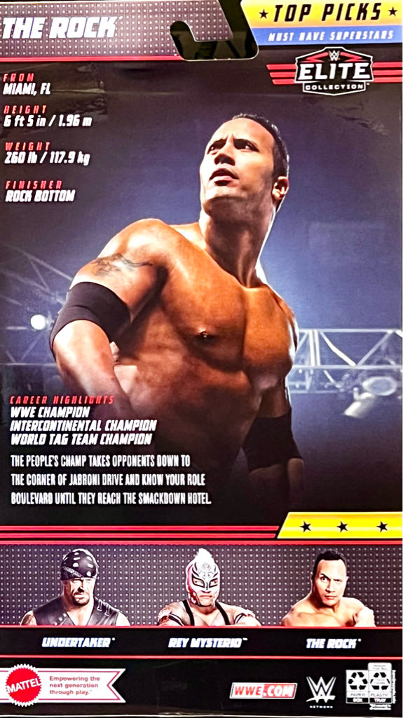 WWE Elite Collection Top Picks The Rock  - Mattel Wwe (Wwe Elite) action figure collectible [Barcode 194735022205] - Main Image 2