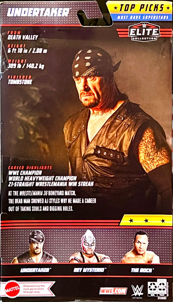 WWE The Undertaker- Top Picks Must Have Superstars - Mattel (WWE Elite Collection *Top Picks*) action figure collectible [Barcode 194735022199] - Main Image 2