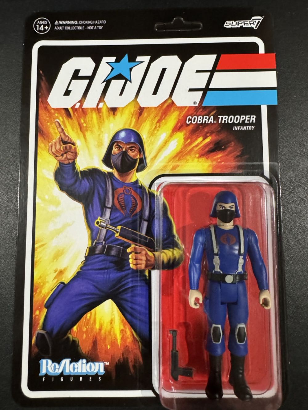 ReAction : Cobra Trooper (Infantry/Y-back Pink) - Super 7 (G.I. Joe ReAction) action figure collectible [Barcode 840049813861] - Main Image 3