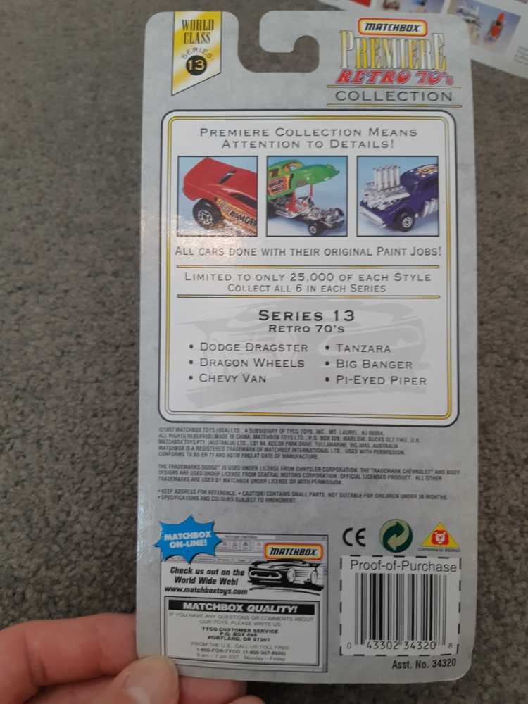Matchbox Preimere Retro 70’s Collection Tanzara Series 13 - Matchbox (Matchbox) action figure collectible [Barcode 043302343208] - Main Image 2