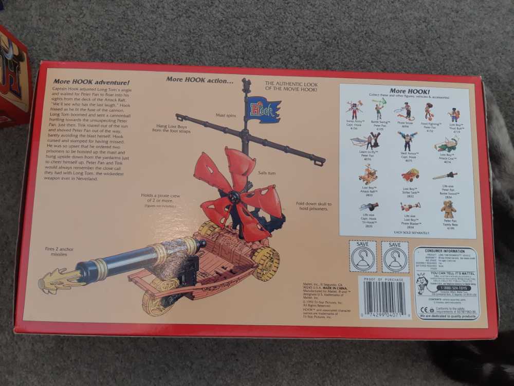 Hook Capt. Hook Long Tom Doomboat - Mattel (Hook) action figure collectible [Barcode 074299040719] - Main Image 2