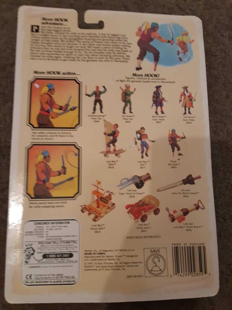 Bill Jukes (Pirate) - Mattel (Hook) action figure collectible [Barcode 074299028595] - Main Image 2