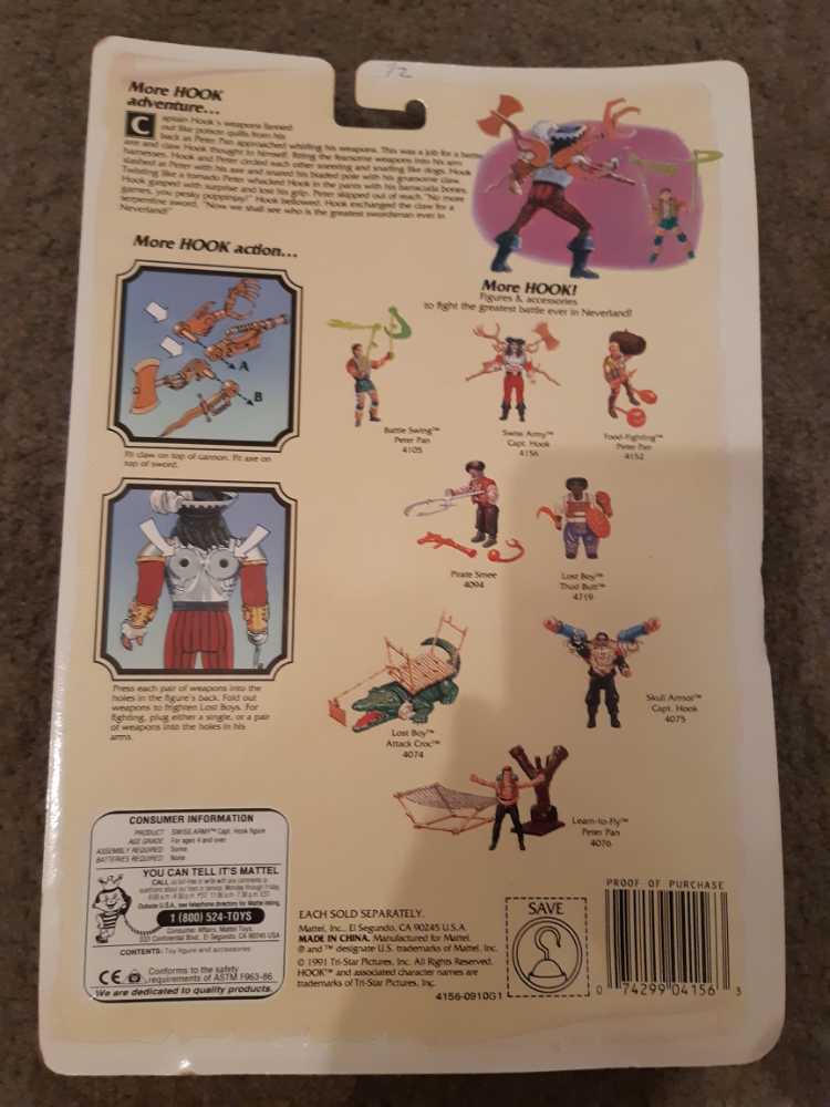 Hook Swiss Army Capt. Hook Four Fighting Blades  - Mattel (Hook) action figure collectible [Barcode 074299041563] - Main Image 2