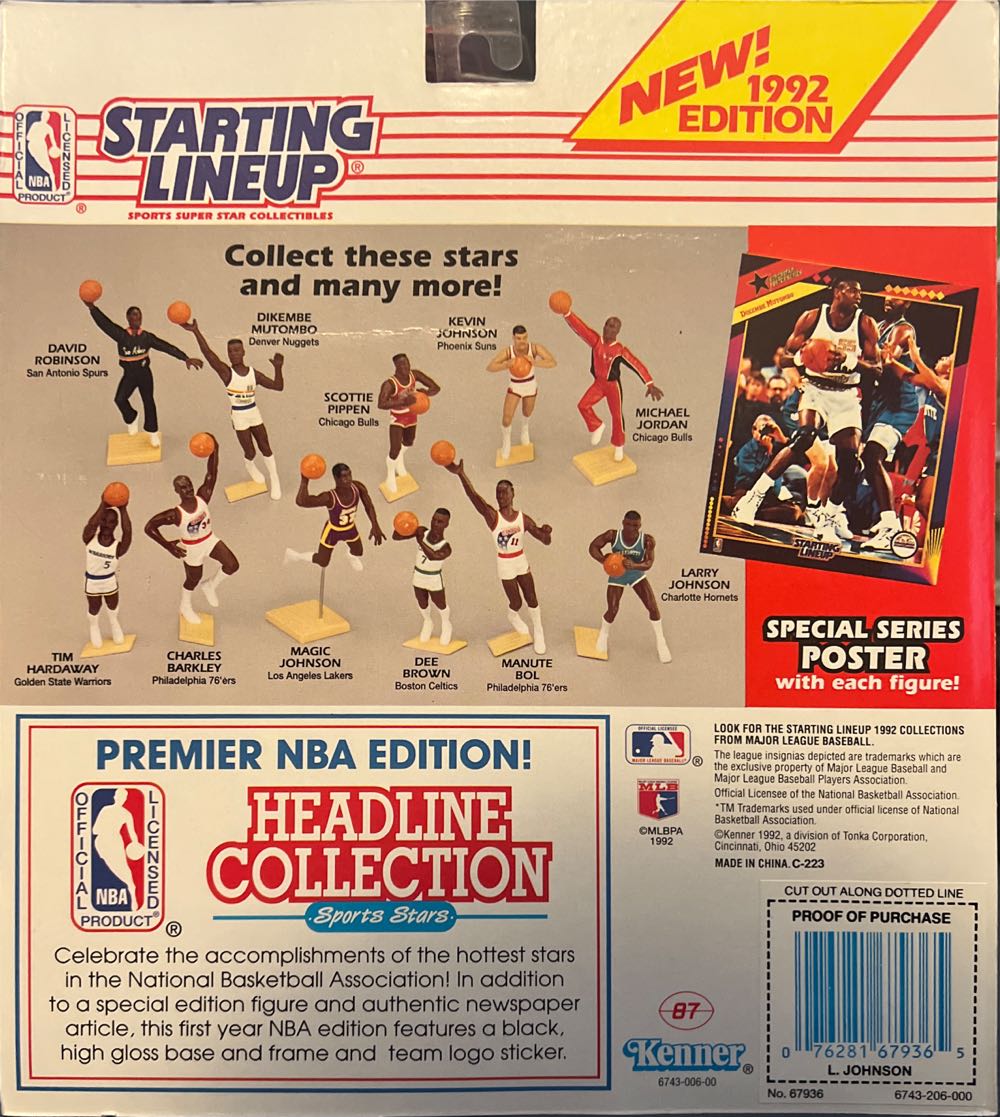 Starting Lineup Larry Johnson Charlotte Hornets - Kenner action figure collectible [Barcode 076281679365] - Main Image 2