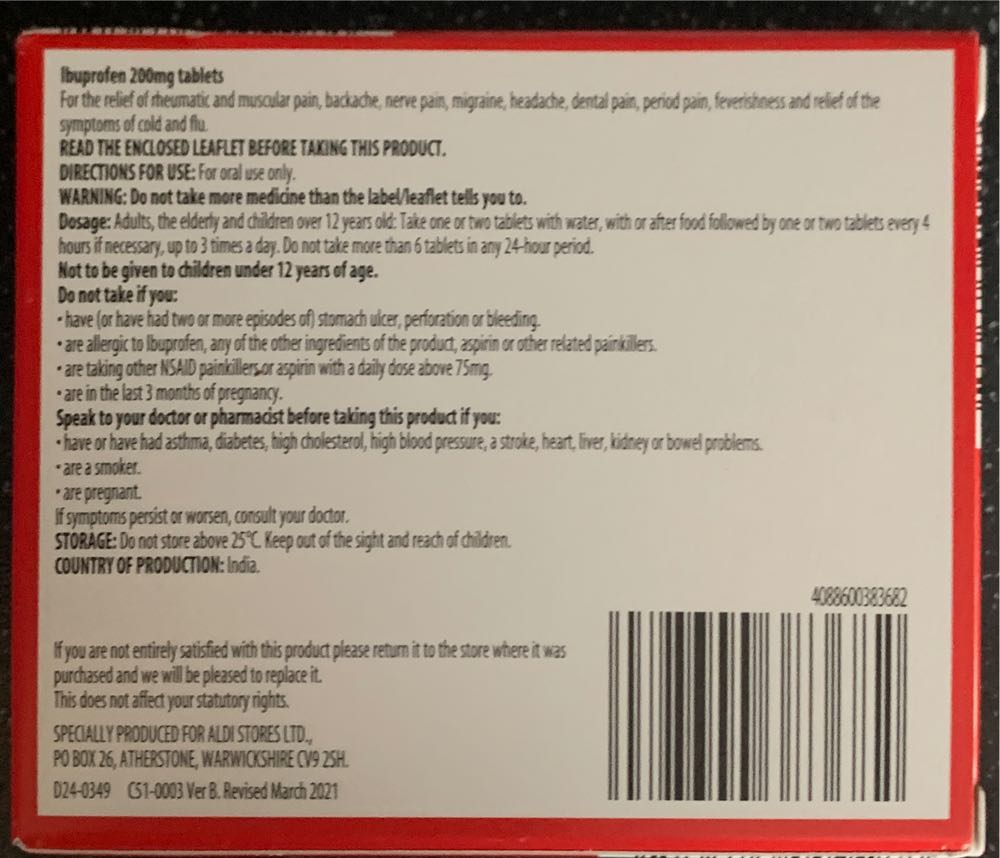 Health Essentials Ibuprofen 200mg Coated Tablets 16 Pack  action figure collectible [Barcode 4088600383682] - Main Image 2