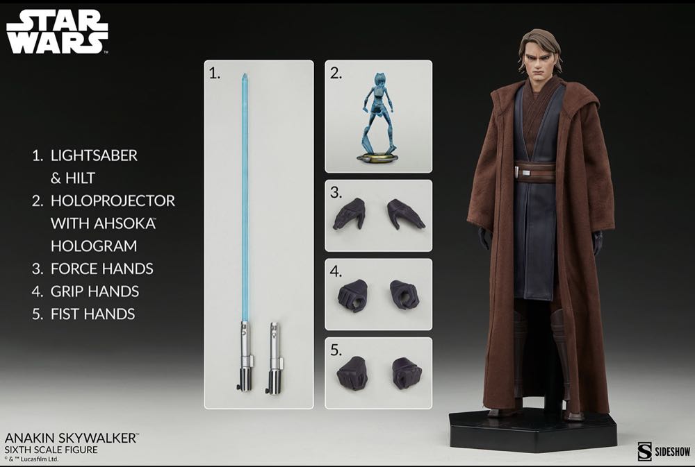 Sideshow The Clone Wars Anakin Skywalker - Sideshow Collectibles (Anakin Skywalker) action figure collectible - Main Image 2