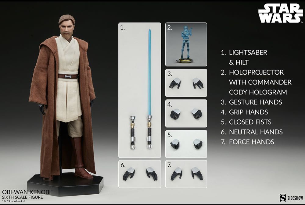 Sideshow The Clone Wars Obi-Wan Kenobi - Sideshow Collectibles (Obi-Wan Kenobi) action figure collectible - Main Image 2