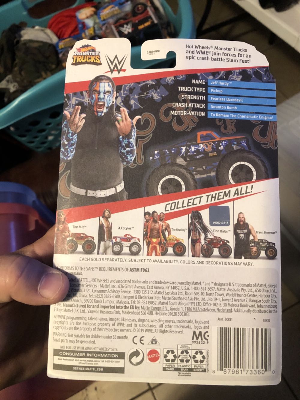 Wwe Hotwheel Monster Trucks Jeff Hardy  action figure collectible [Barcode 887961733600] - Main Image 2